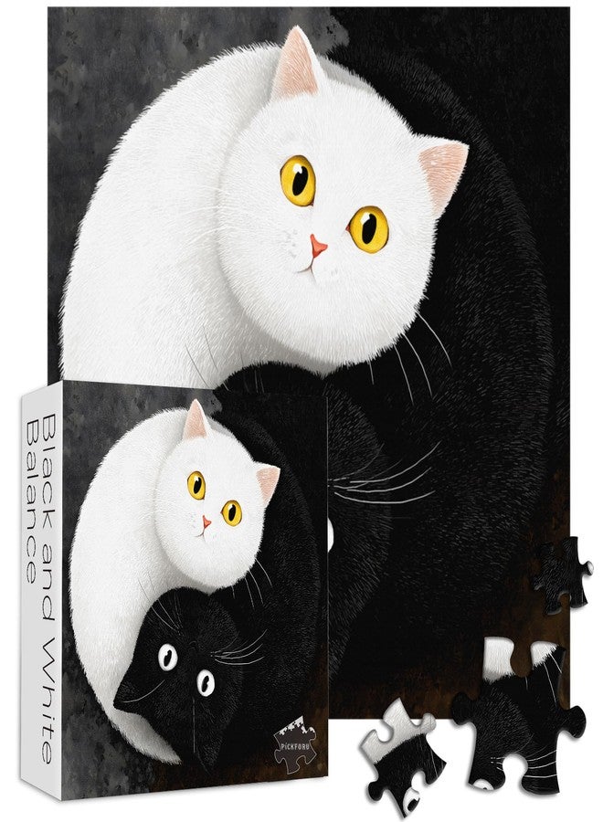 PICKFORU Cat Puzzles for Adults 1000 Pieces, PICKFORU Cute Kitten Puzzle in Circle, Difficult Funny Animal Art Theme as Home Decor - Image 2